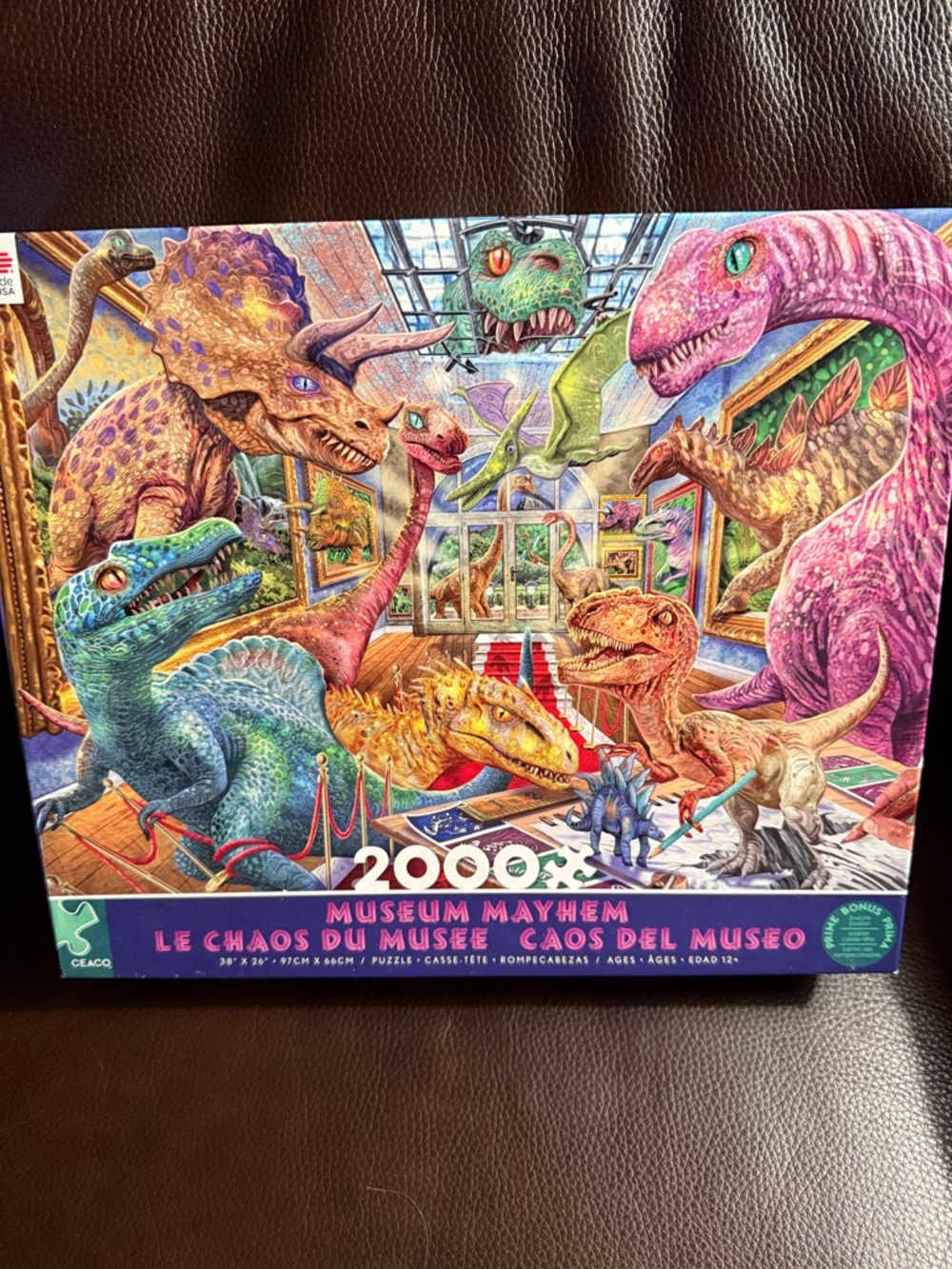 Ceaco 2000-Piece 'Museum Mayhem' Dinosaur Jigsaw Puzzle